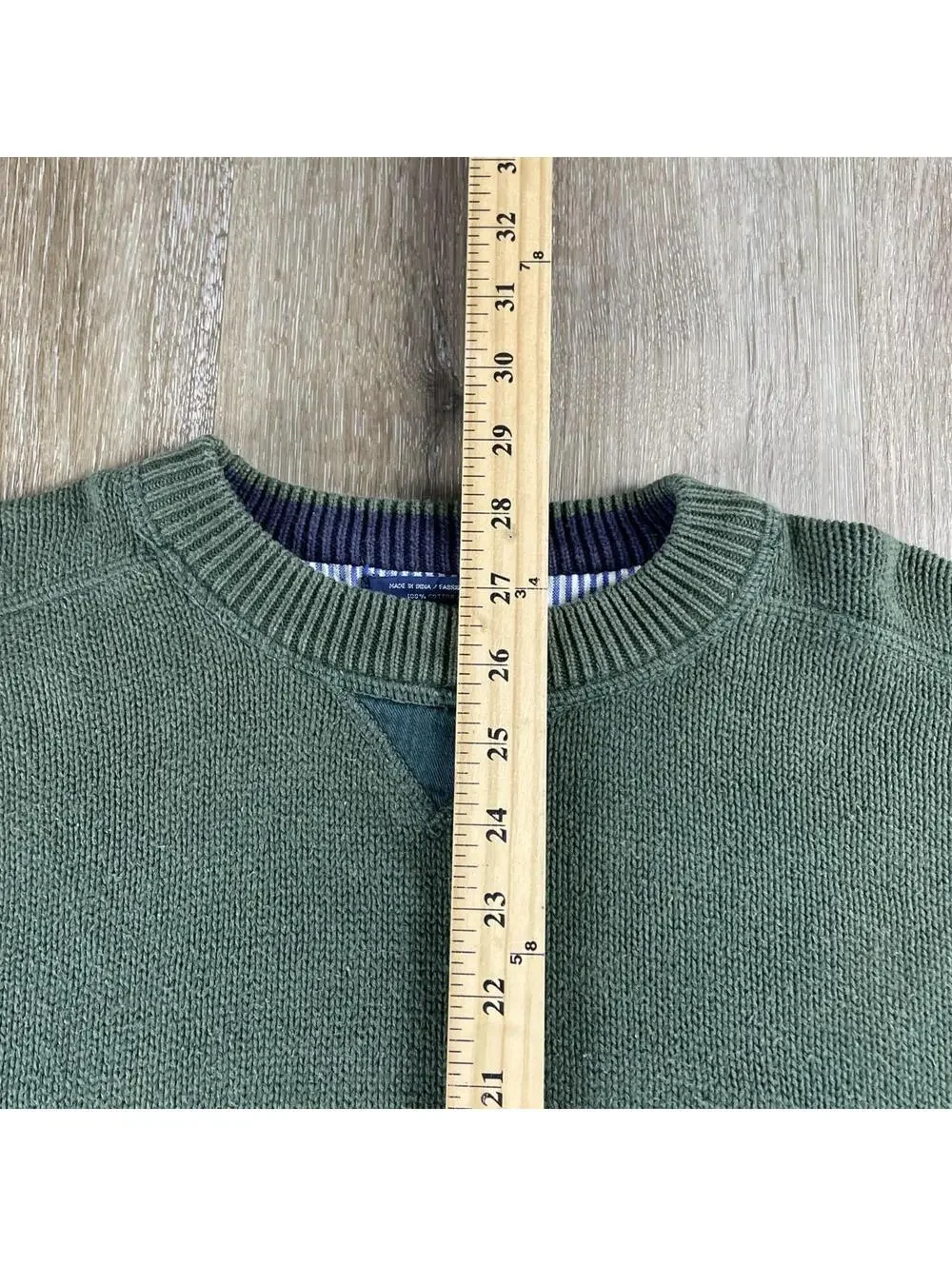 Vintage 90's Tommy Hilfiger Knit Heavy Cotton Sweater Men's Large Olive Green